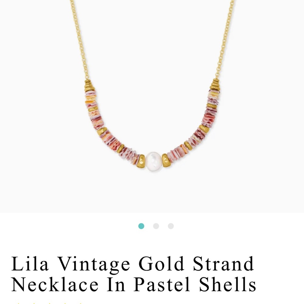 COPY - KENDRA SCOTT Lila vintage gold necklace in pastel shells